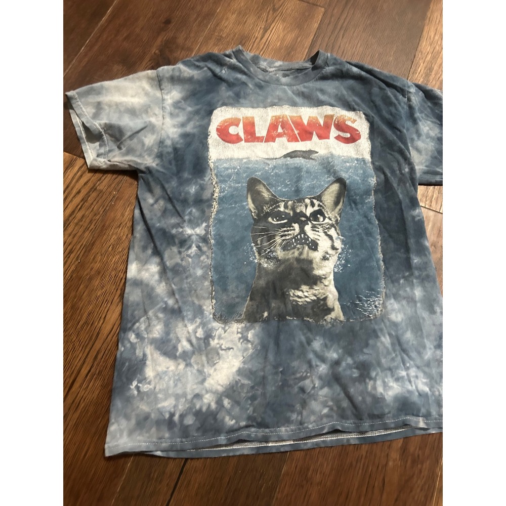 Dom It's About The Art Claws Cat Jaws Parody Tie Dye T-Shirt Blue unisex Medium